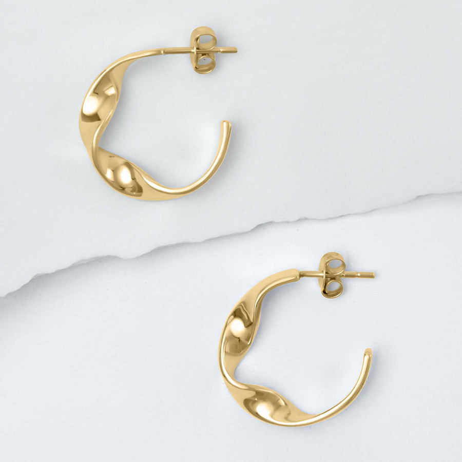 Wave Earrings Gold - Atelier Té