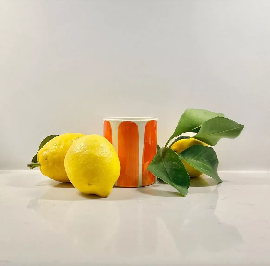 Enamelled ceramic candle with Orange blossom scent