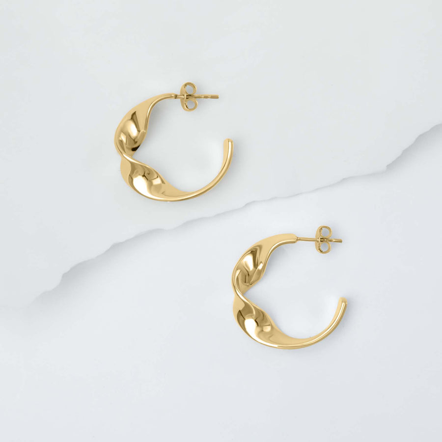 Wave Earrings S (silver & gold) - Atelier Té